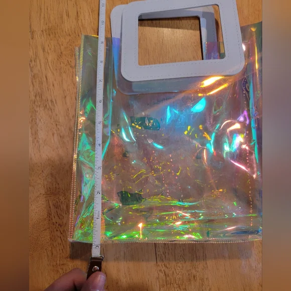 EUC clear iridescent Holographic Tote Bag - Picture 6 of 7